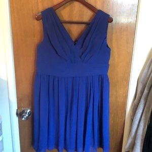 Royal blue flowy mid length dress